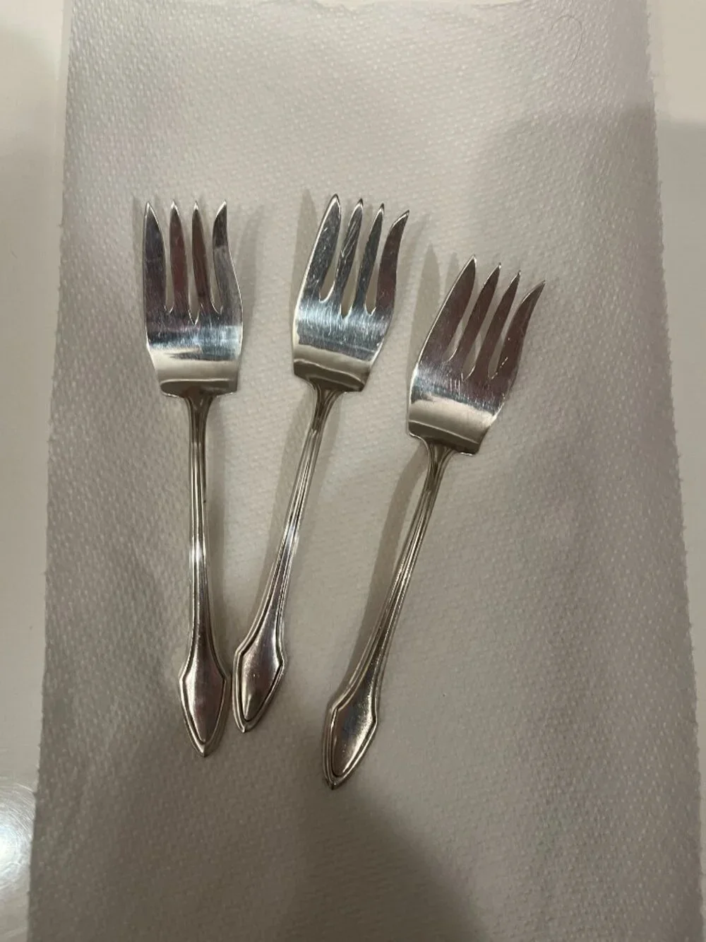Vintage Alvin Molly Stark 1916 Silverplated Serving Fork and 3 Salad Forks